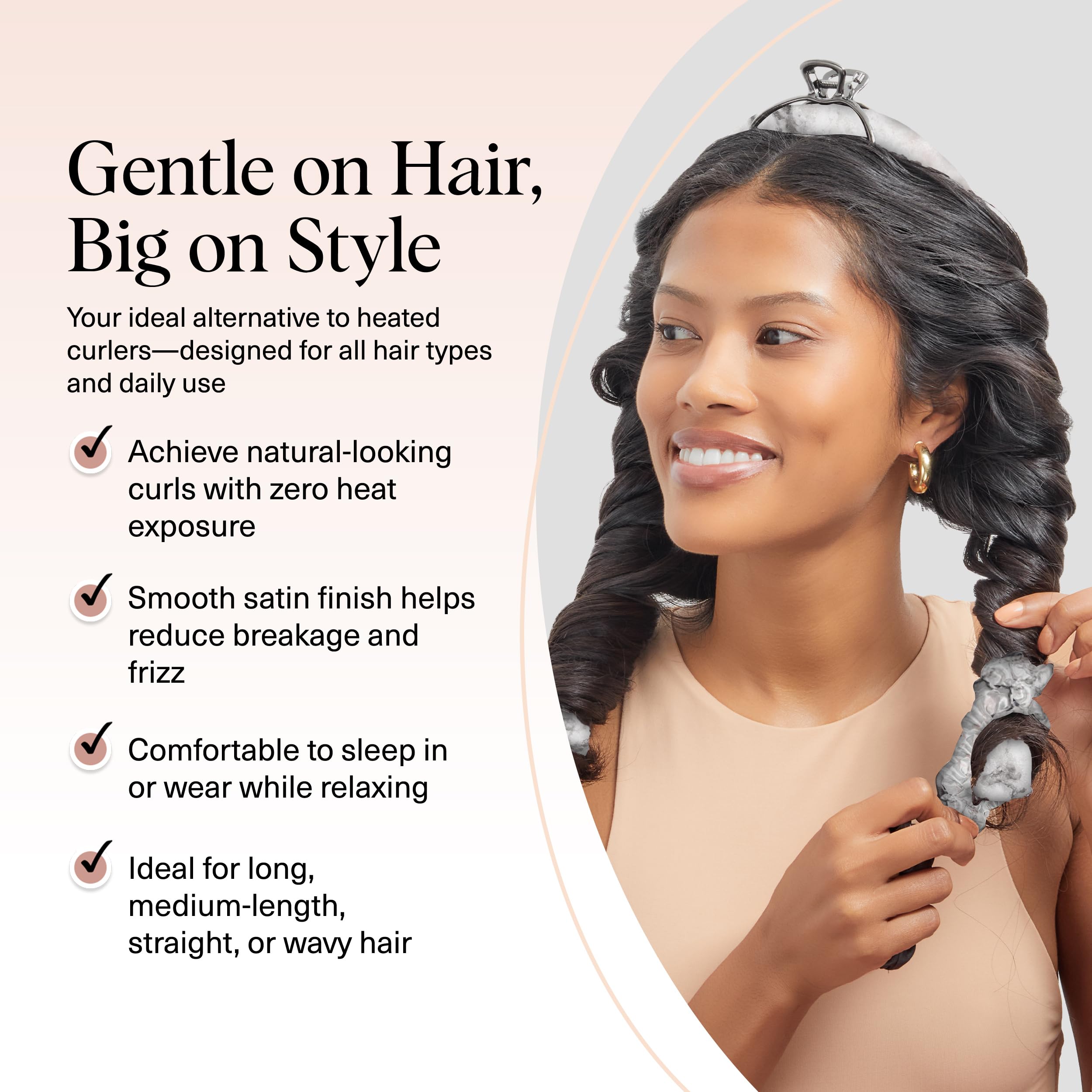 Kitsch overnight curls in bed deliver comfortable wakeup waves.