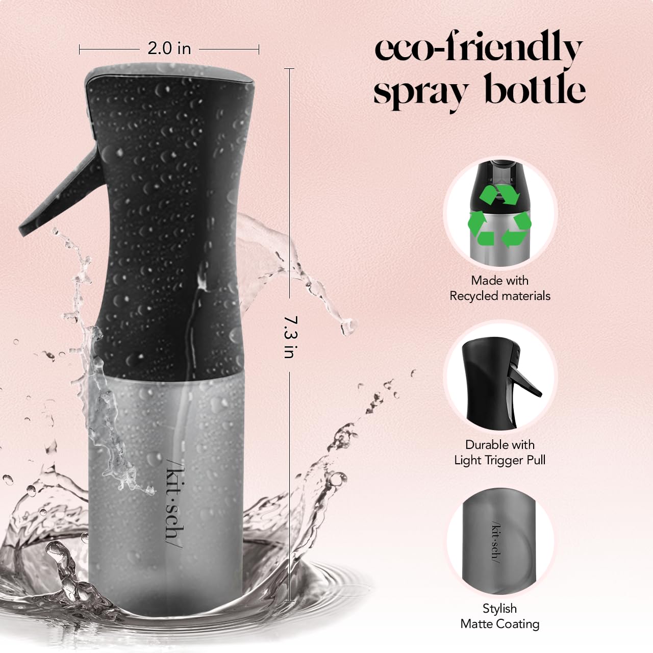 Kitsch recycled-material spray bottle showcases eco design for everyday use.