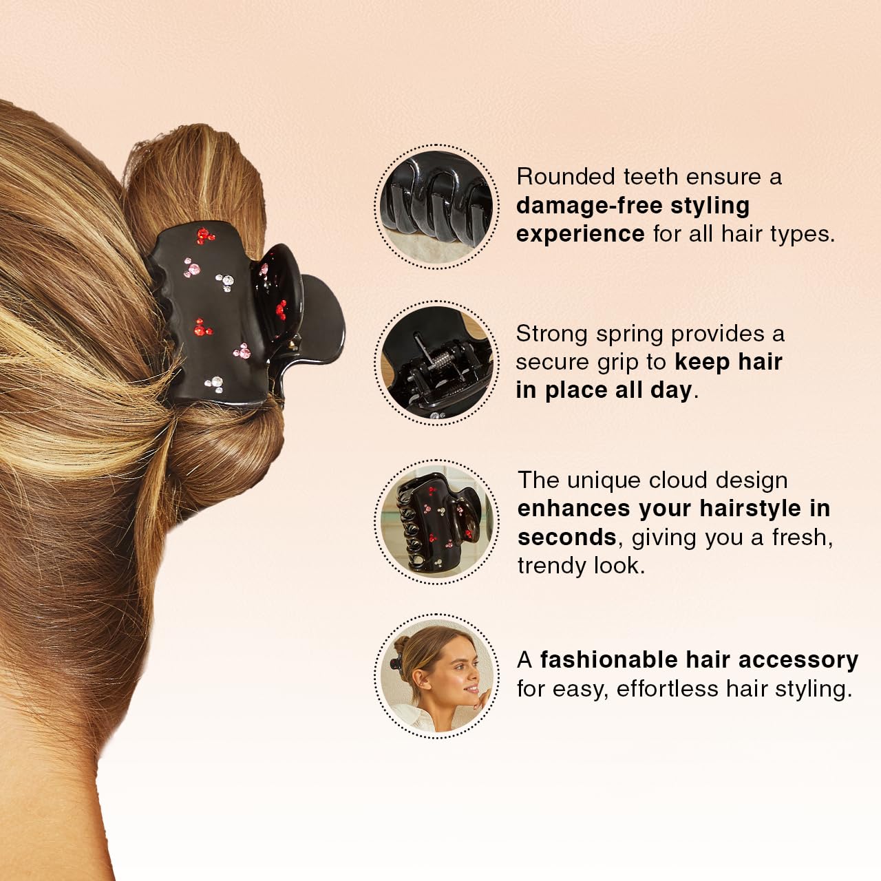 Kitsch recycled plastic clip shows lightweight durability for comfortable hair