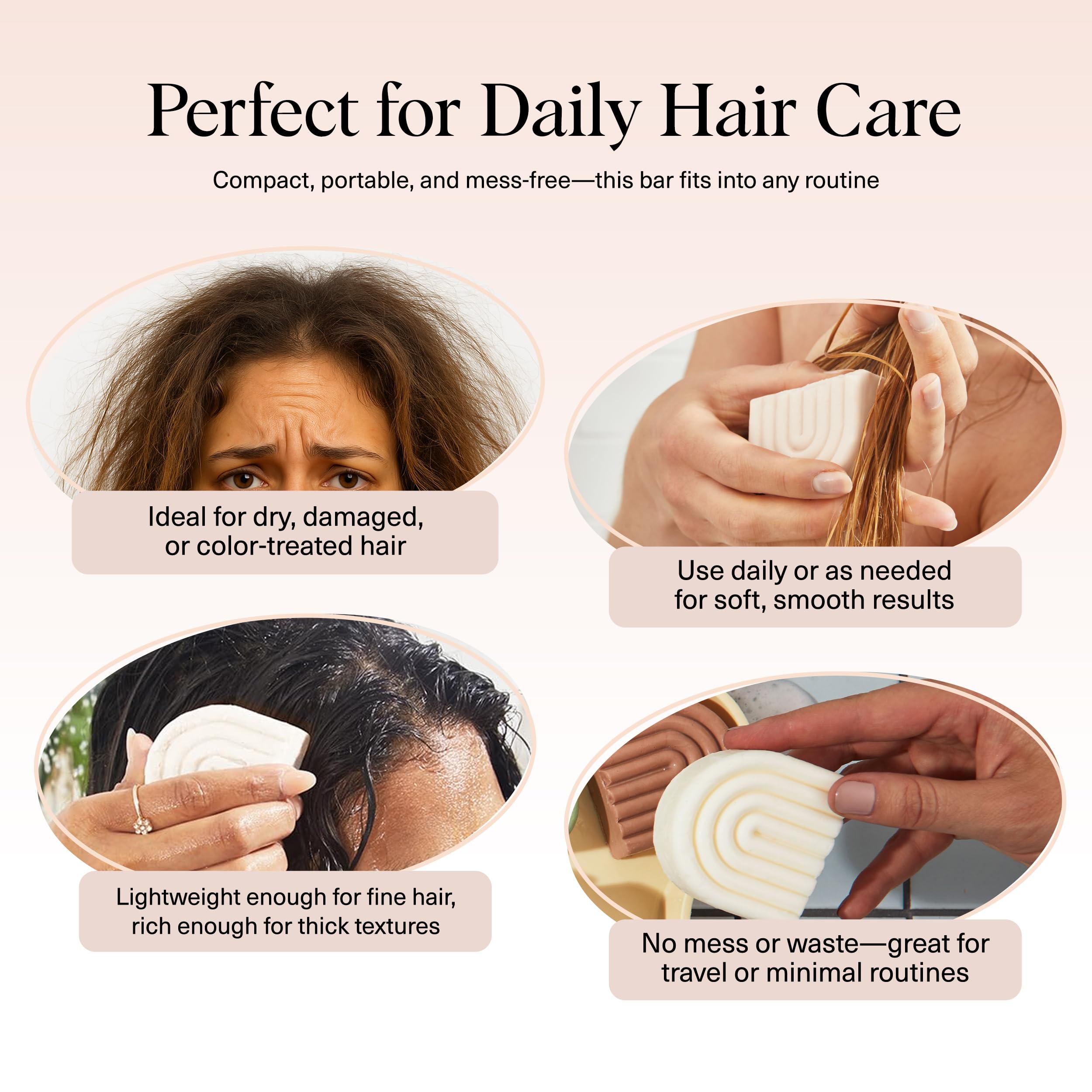 Kitsch Rice Water Conditioner Bar boosts shine and softness in dull hair.