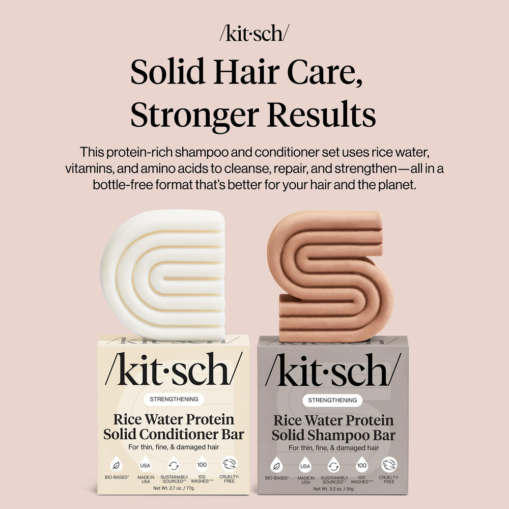 Kitsch Rice Water ingredients highlighting rice protein and vitamins