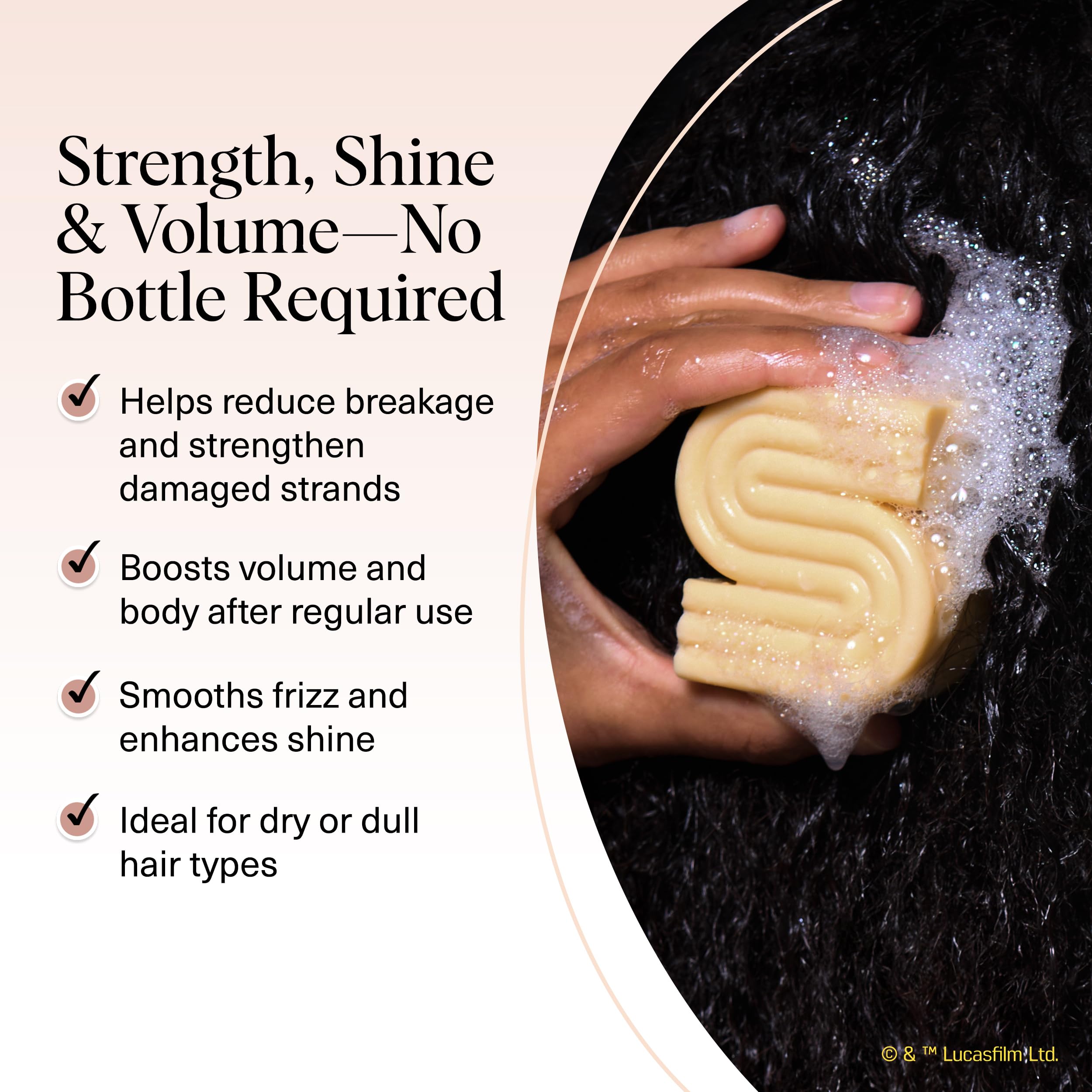 Kitsch shampoo bar in hand shows portable, eco-friendly travel-ready cleansing.