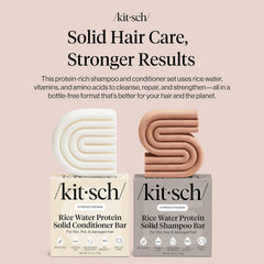 Kitsch solid bars two-pack on display emphasizes plastic-free, USA-made care.