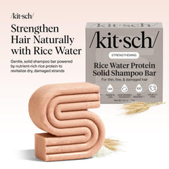Kitsch Rice Water Shampoo Bar solid form showcased for zero-waste routine