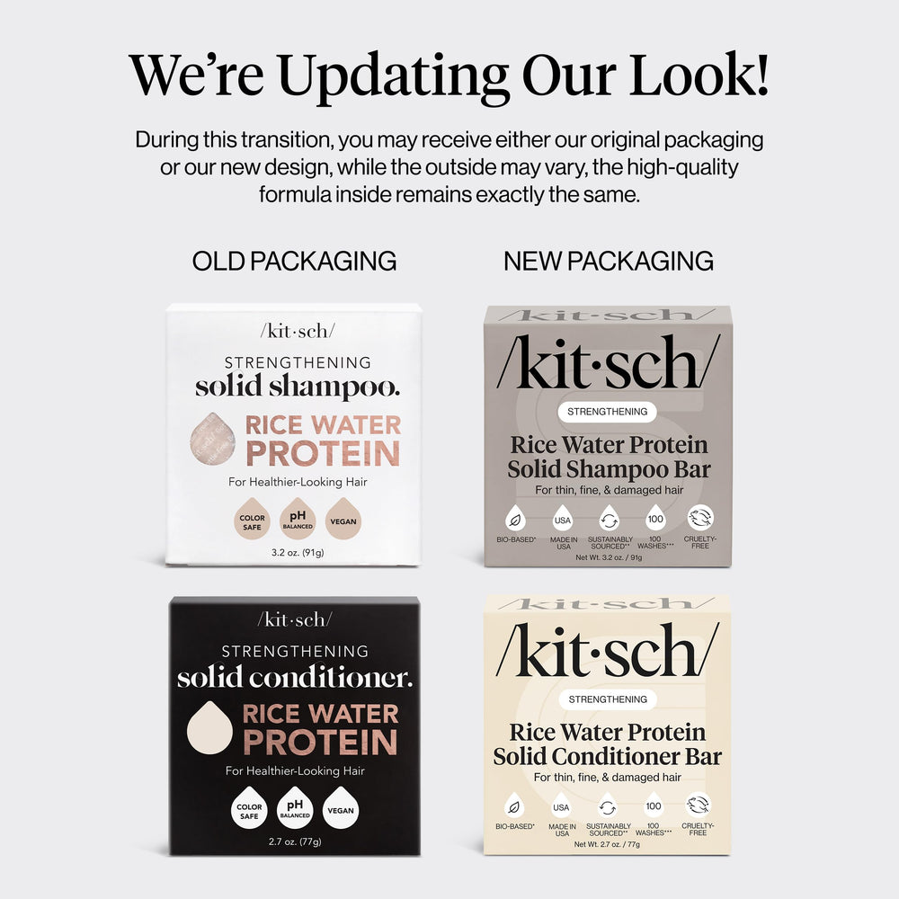 Kitsch Rice Water Solid Conditioner Bar ready for deep conditioning