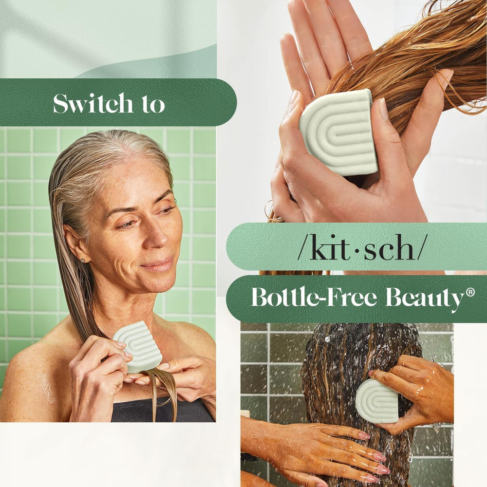 Kitsch Rosemary & Biotin Conditioner Bar eco-friendly features reduce plastic waste.