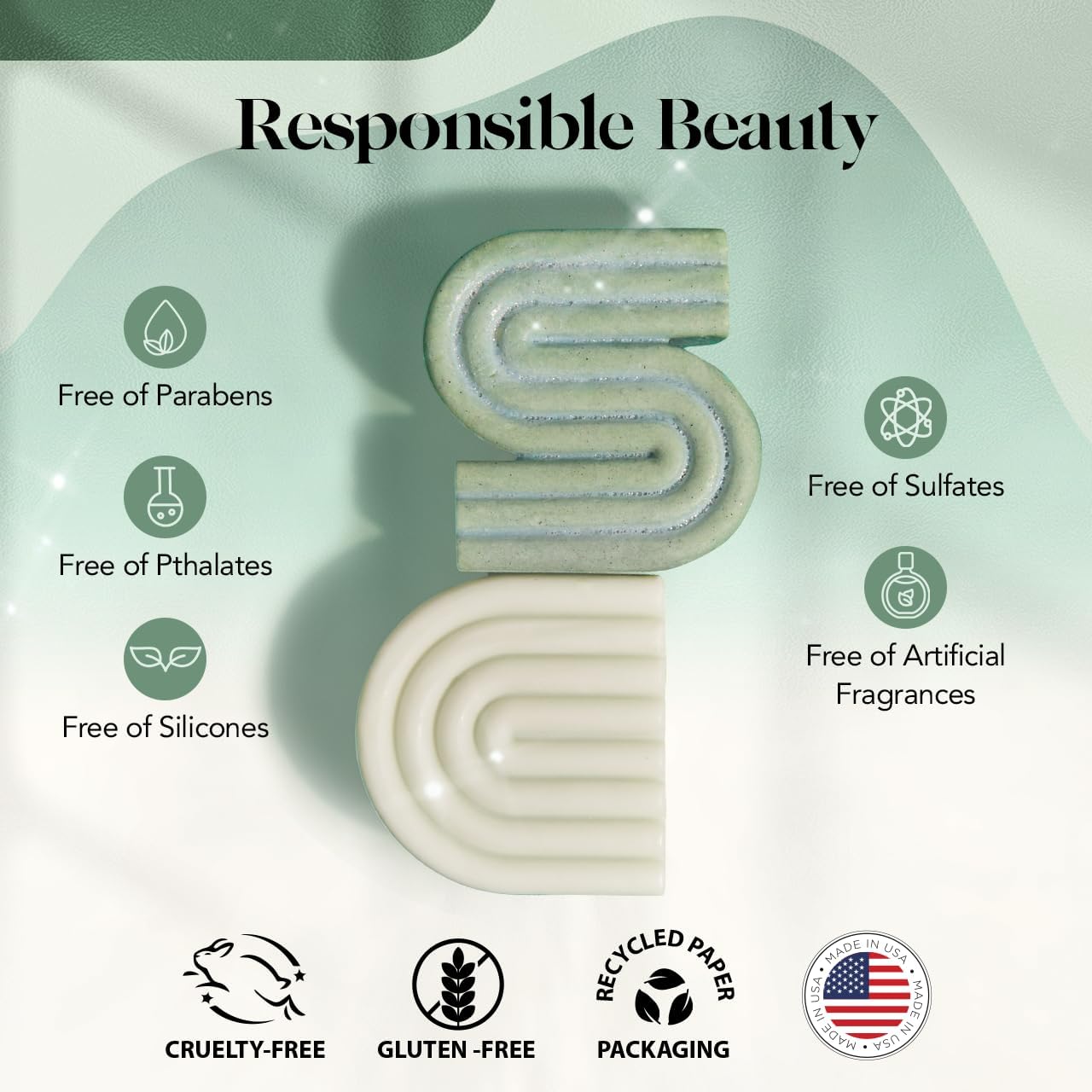 Kitsch Rosemary & Biotin Conditioner Bar on hands compact eco-friendly conditioning