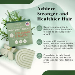 Kitsch Rosemary & Biotin Conditioner Bar on hair delivers lightweight grooming and shine.