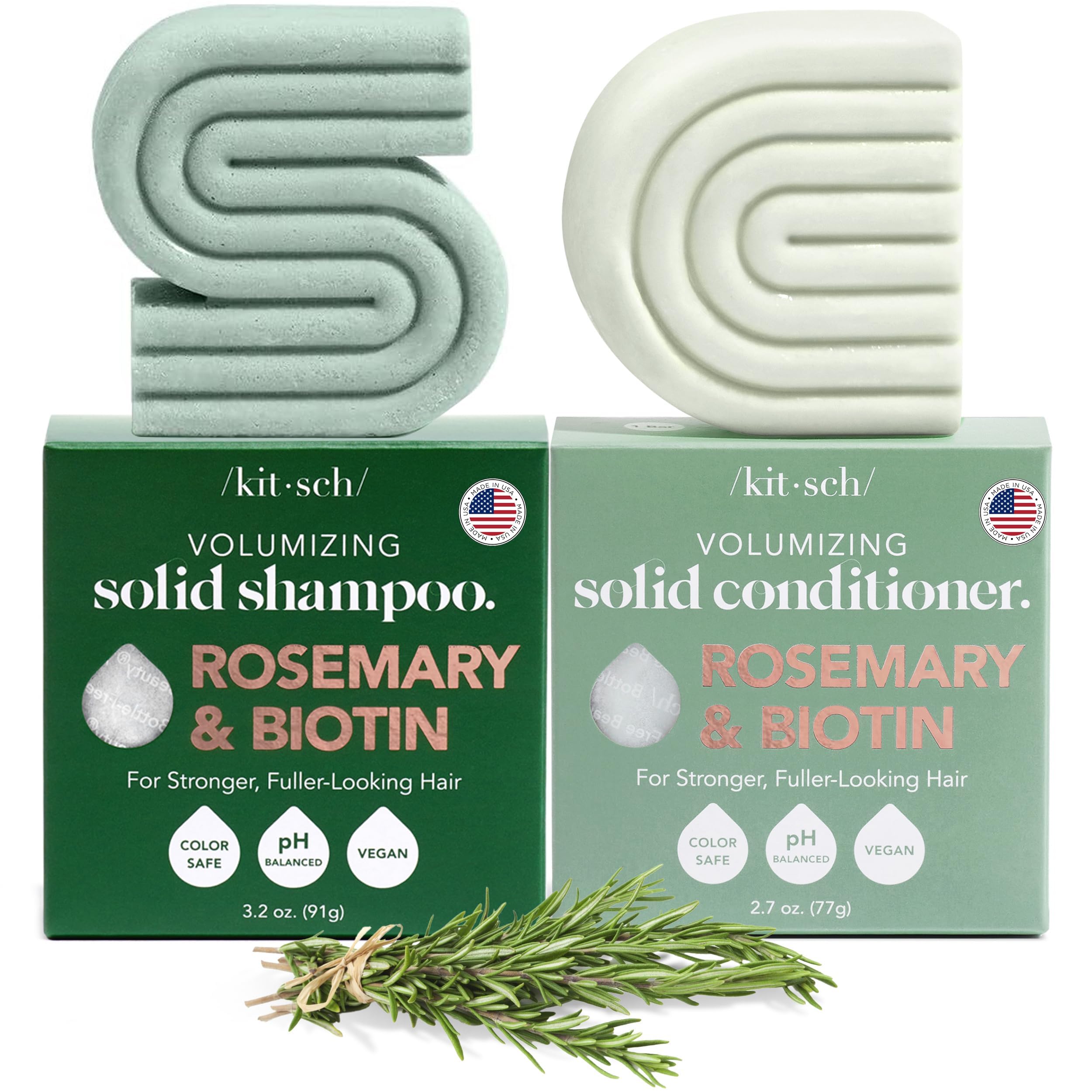 Kitsch Rosemary & Biotin Shampoo Bar lather for gentle cleansing of fine hair