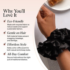 Kitsch scrunchie on wrist highlights multi-use fashion accessory for quick hair touch-ups