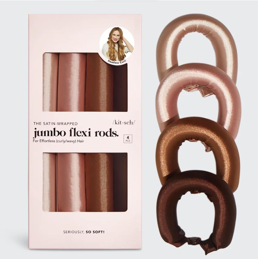 Kitsch Satin Hair Curler Rosewood overnight curls for heatless styling with gentle hold