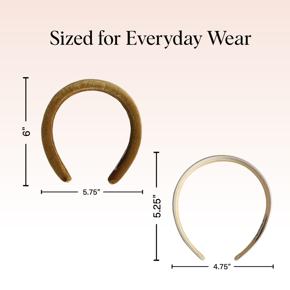 Kitsch satin headband camel closeup showing smooth texture for day-long wear.