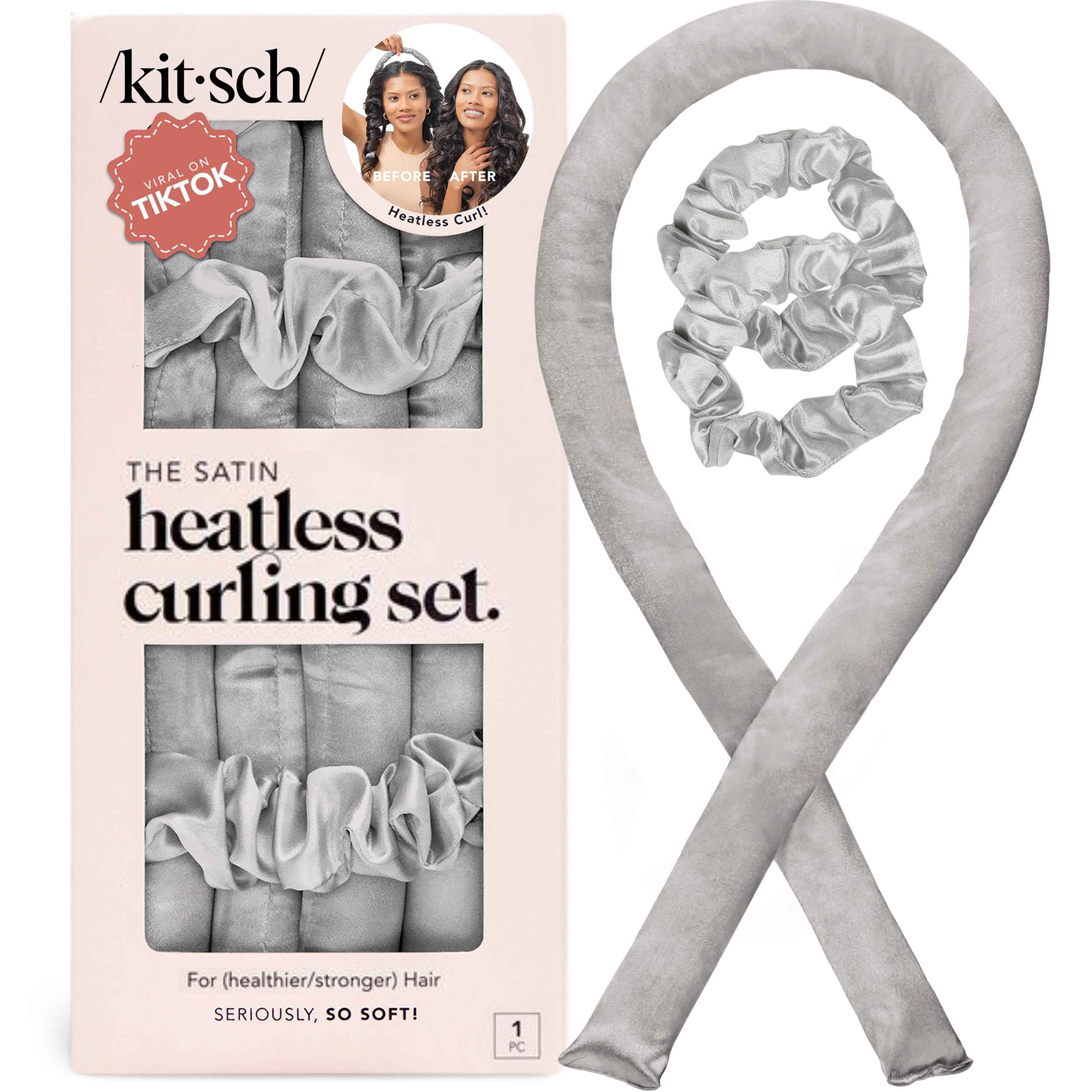 Kitsch satin heatless curler 34inch ready for overnight curls without heat damage