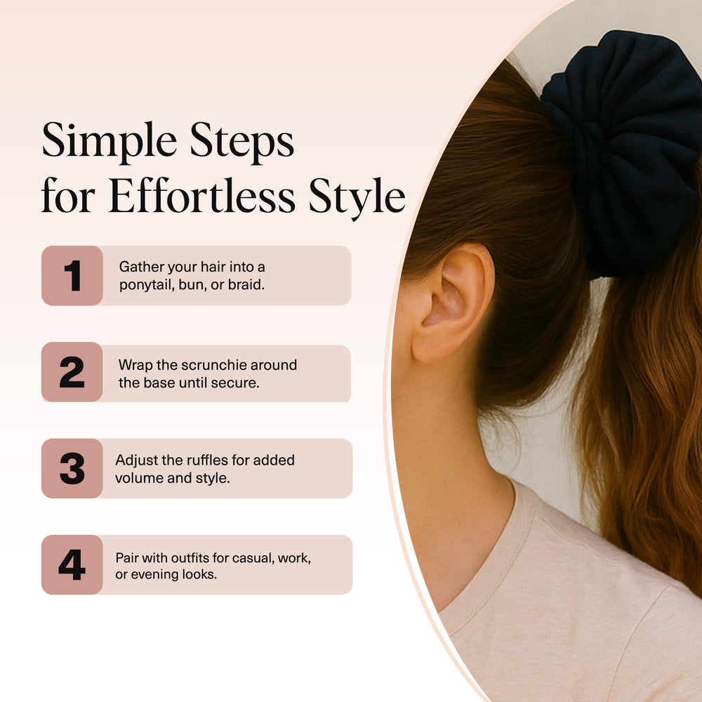 Kitsch scrunchie on diverse hair types demonstrates reliable, gentle hold.