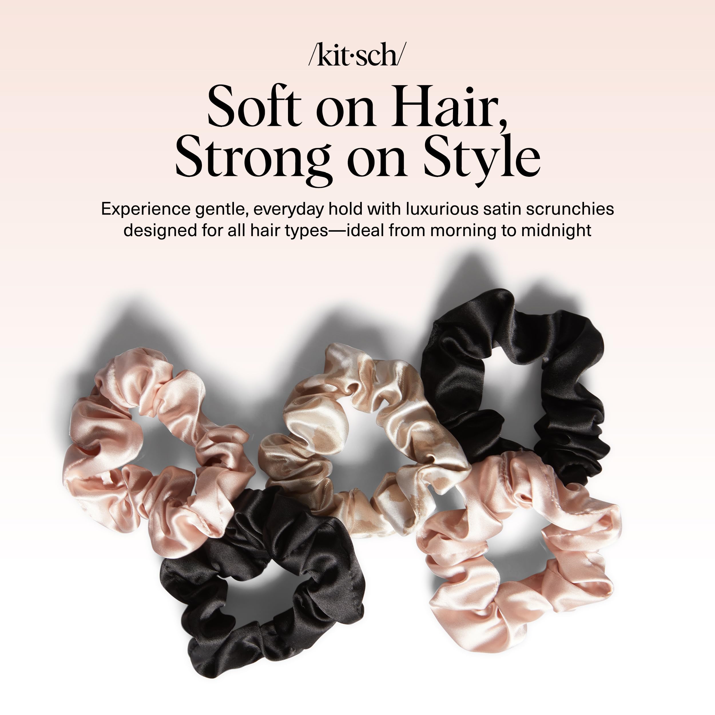 Kitsch satin scrunchies assorted colors for versatile styling