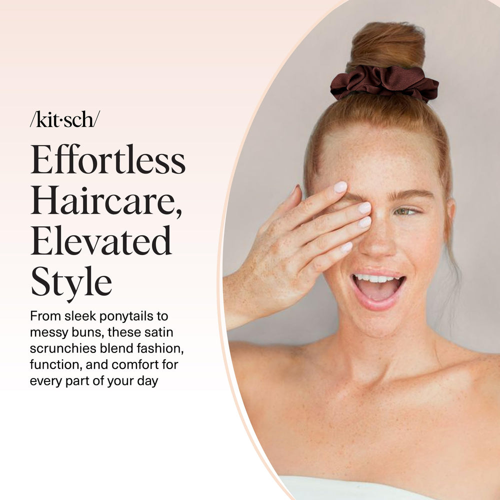 Kitsch satin scrunchies Cameo teen girl usage; versatile color options.