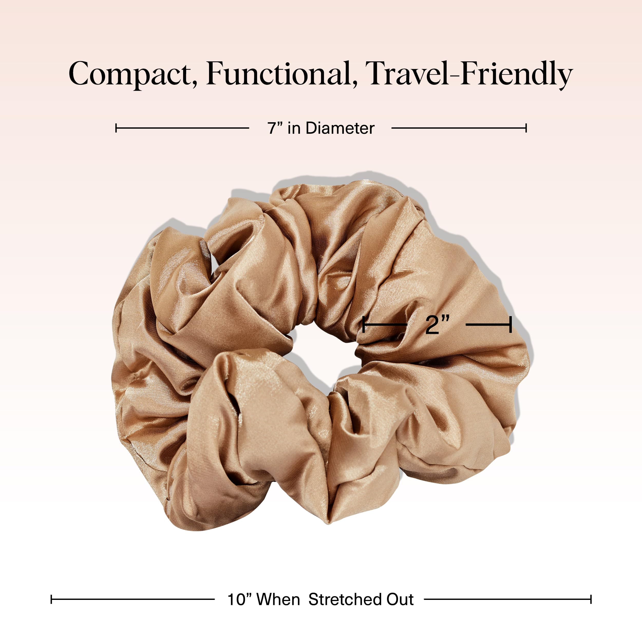 Kitsch satin scrunchies charcoal close-up showcases smooth fabric and no-crease design.