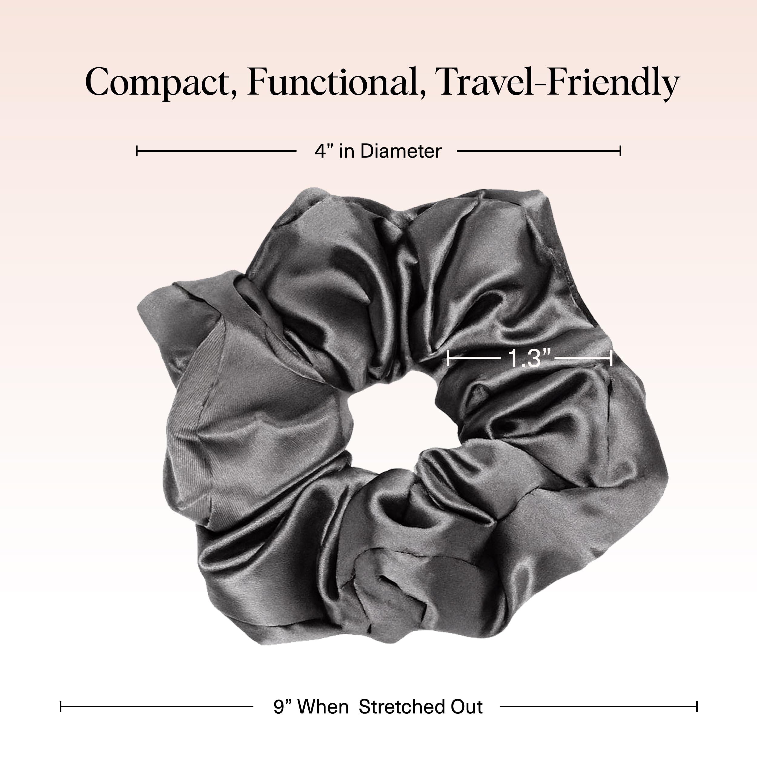Kitsch satin scrunchies close-up highlighting soft fabric and frizz reduction