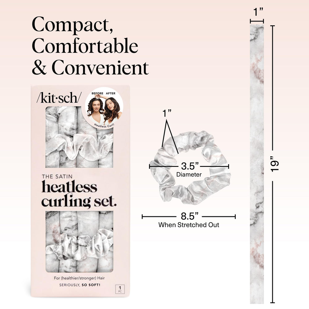 Kitsch satin scrunchies close-up with snag-free hold.