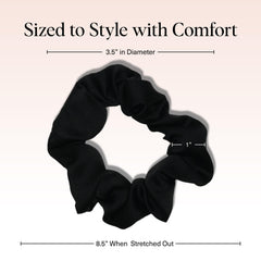 Kitsch satin scrunchies close-up shows smooth satin texture for gentle care