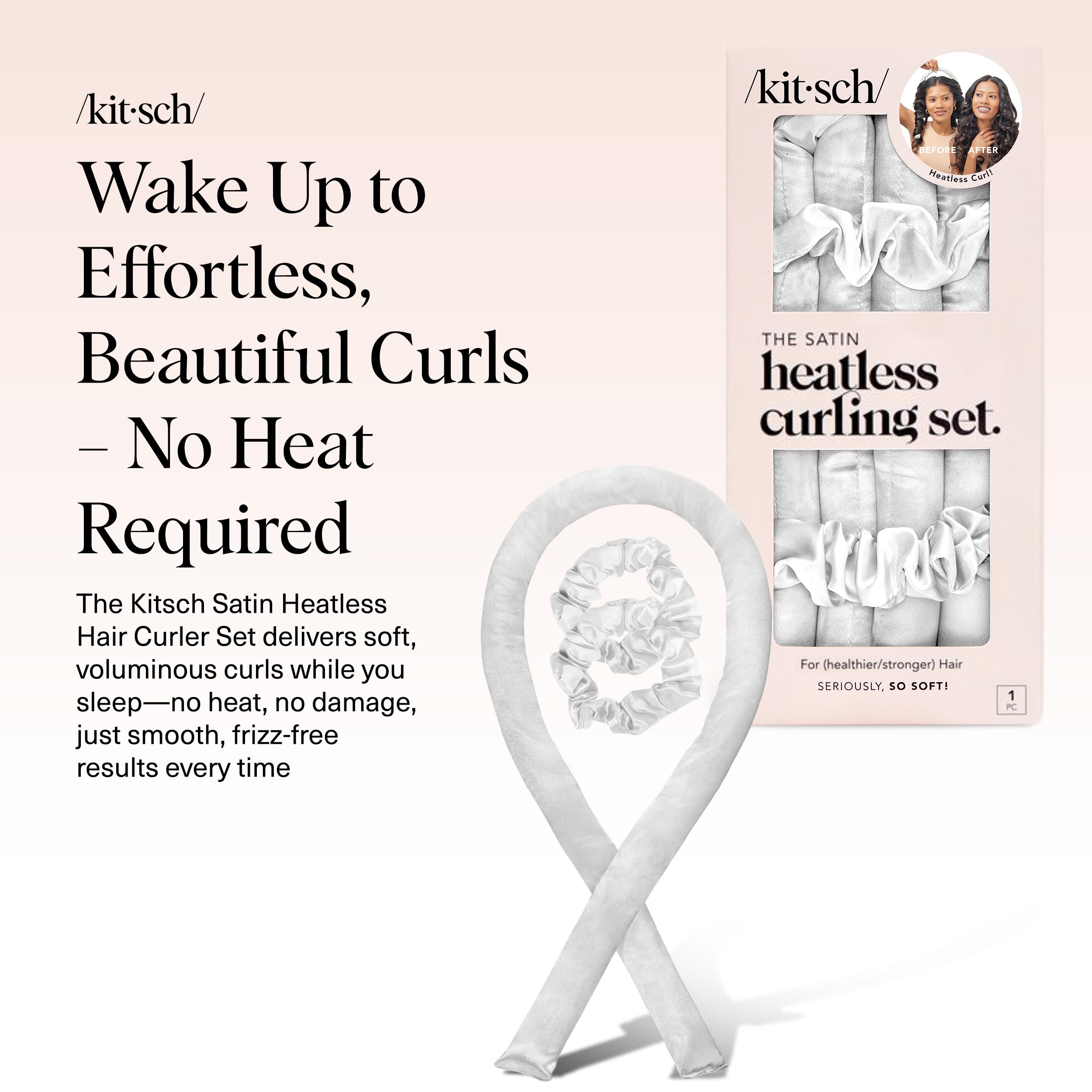 Kitsch satin scrunchies pair securing hair for gentle, damage-free wear