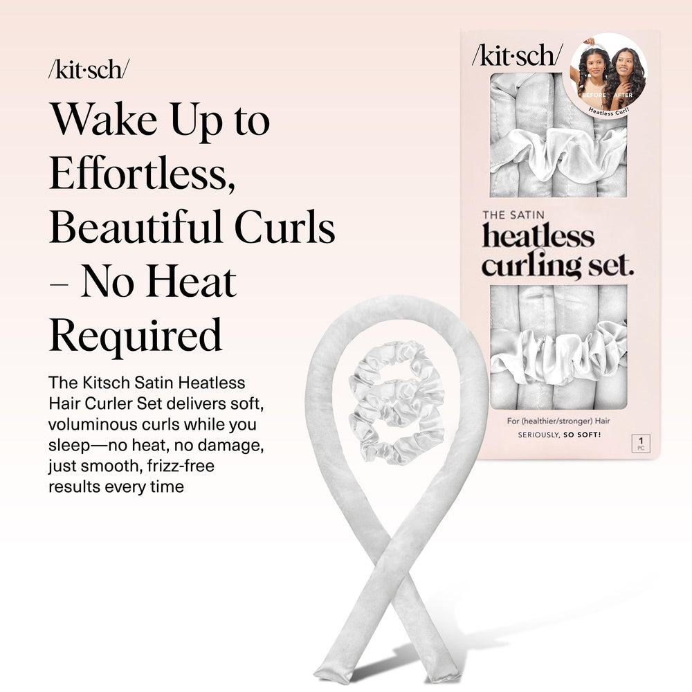 Kitsch satin scrunchies pair securing hair for gentle, damage-free wear