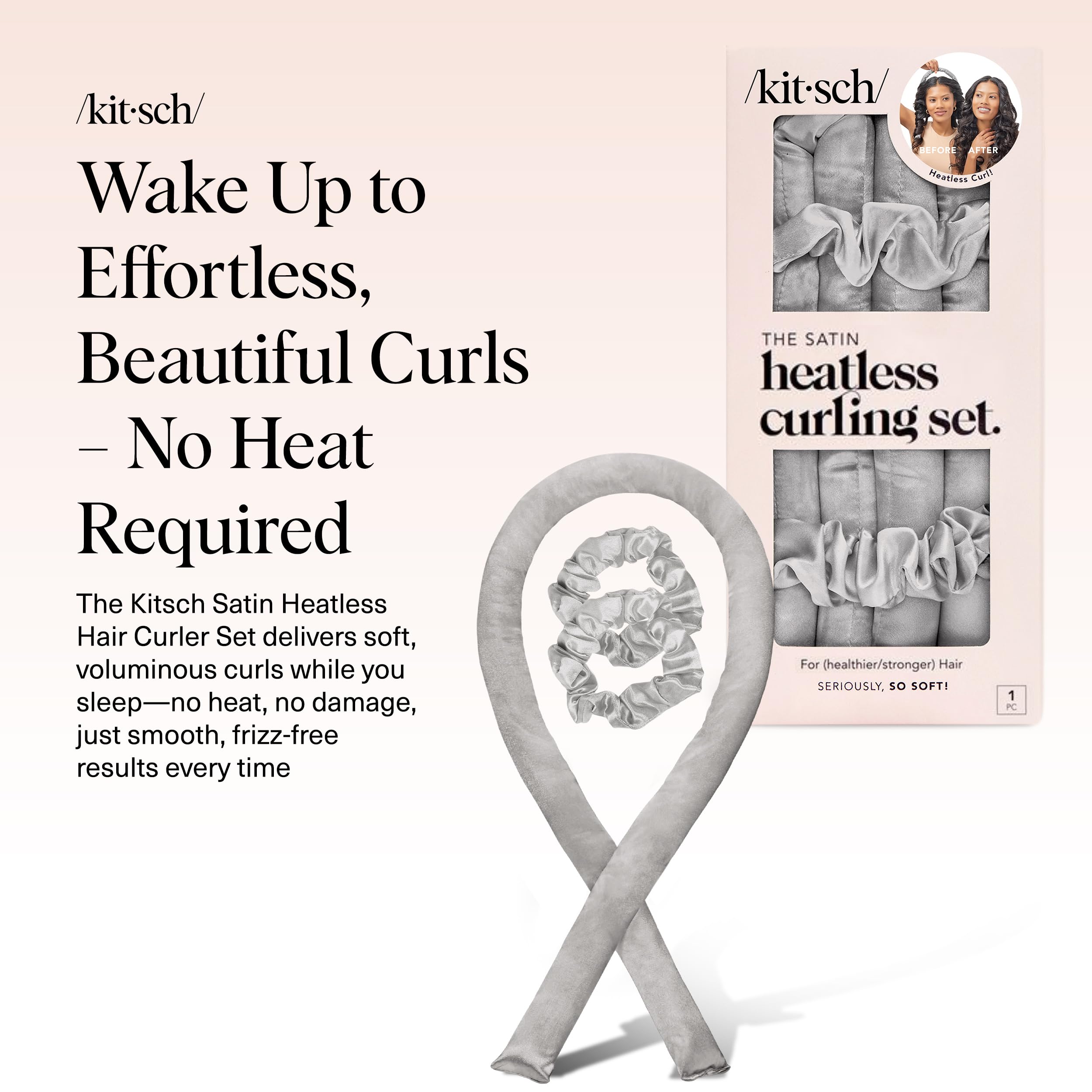 Kitsch satin scrunchies pair securing hair gently for overnight styling