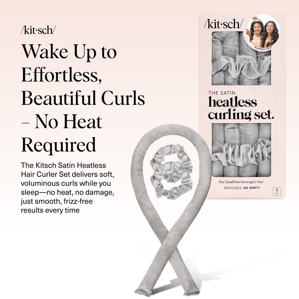 Kitsch satin scrunchies pair securing hair gently for overnight styling