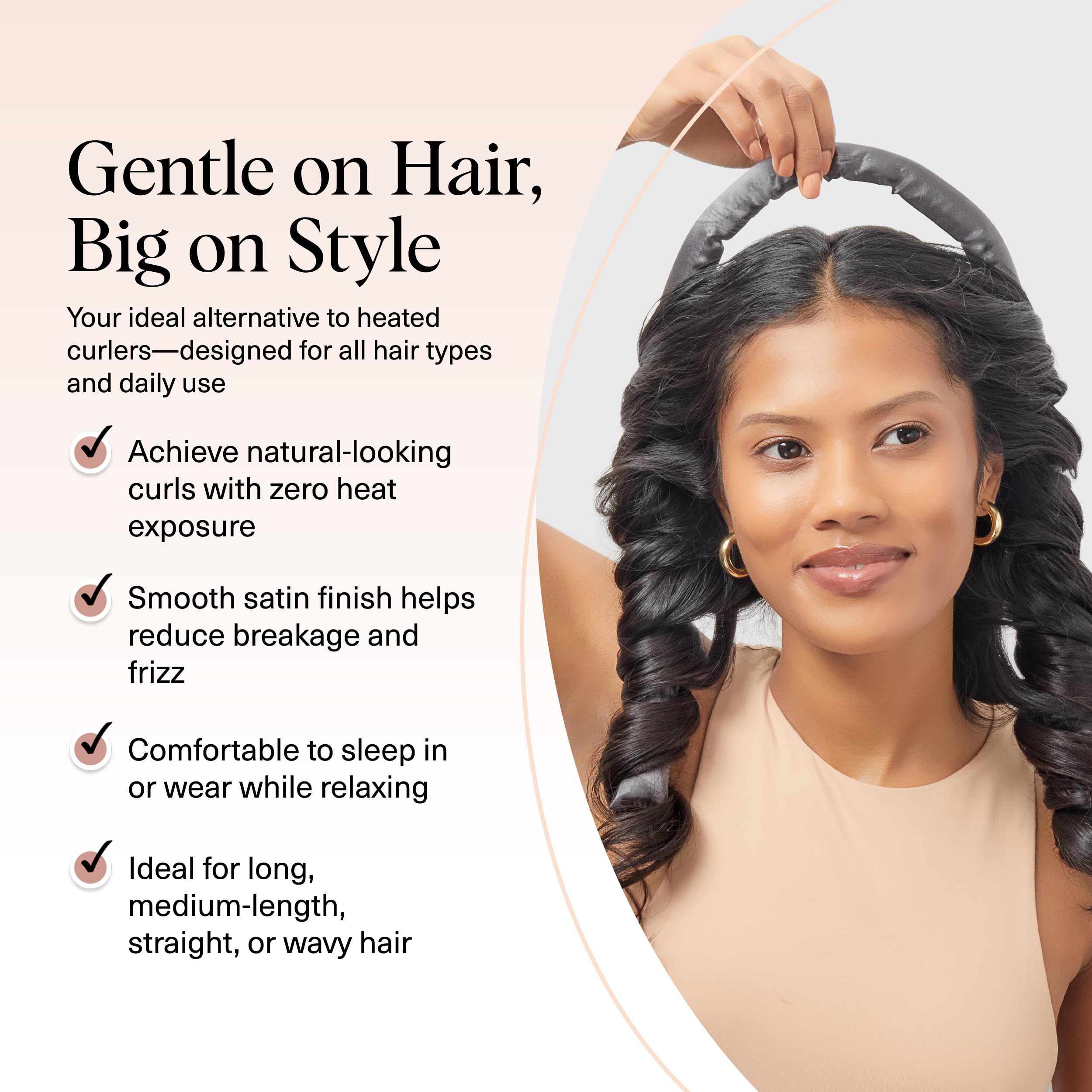 Kitsch satin scrunchies set securing curls overnight