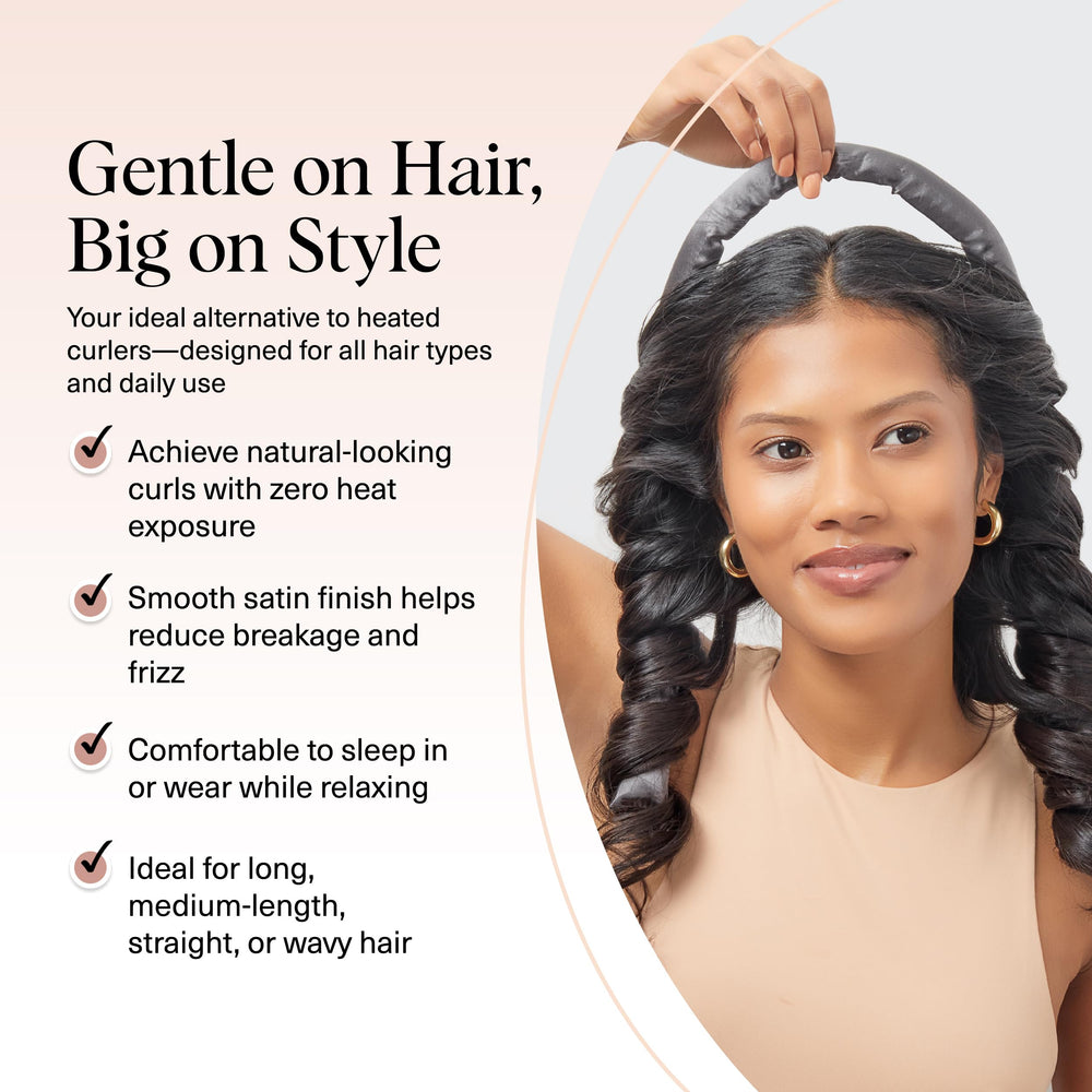 Kitsch satin scrunchies set securing curls overnight