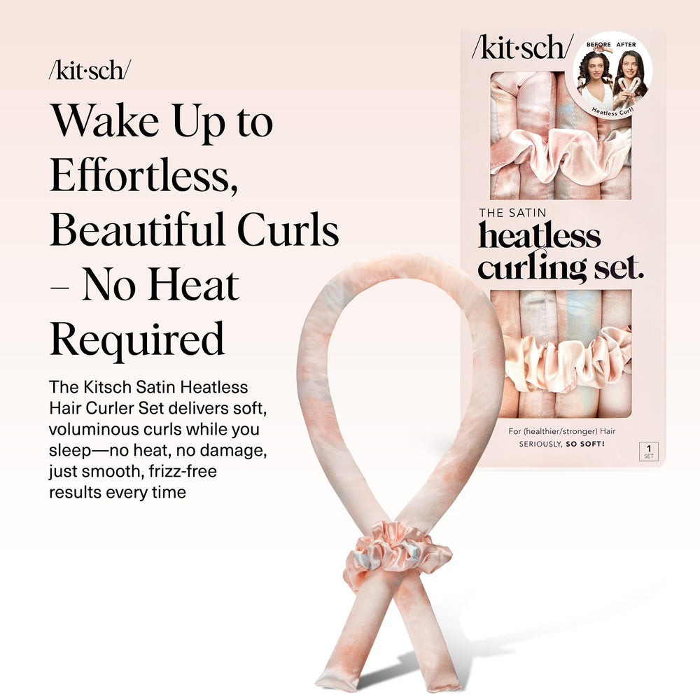 Kitsch satin scrunchies two-pack for secure, gentle hair wrapping overnight