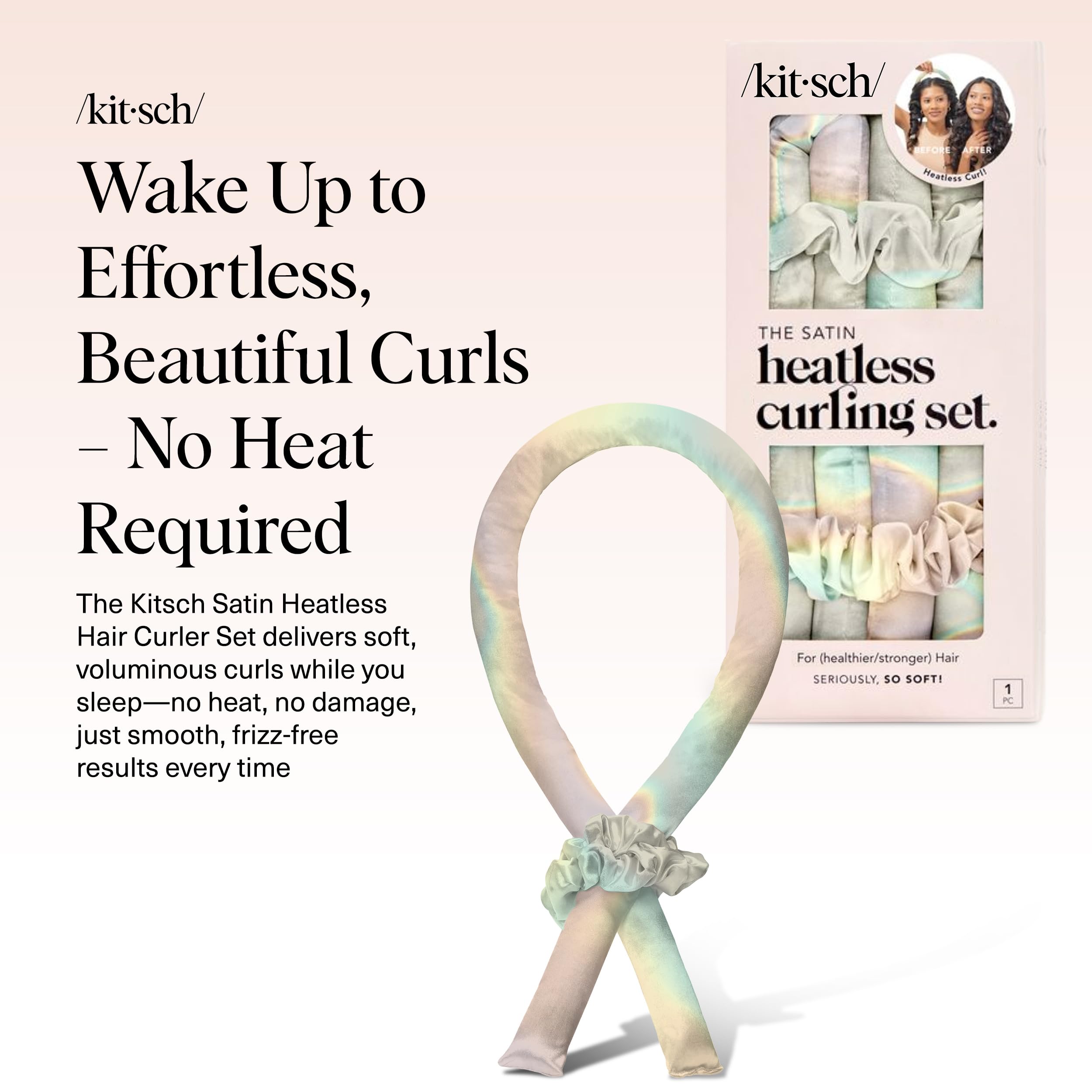 Kitsch satin scrunchies two-pack securing hair gently for comfort