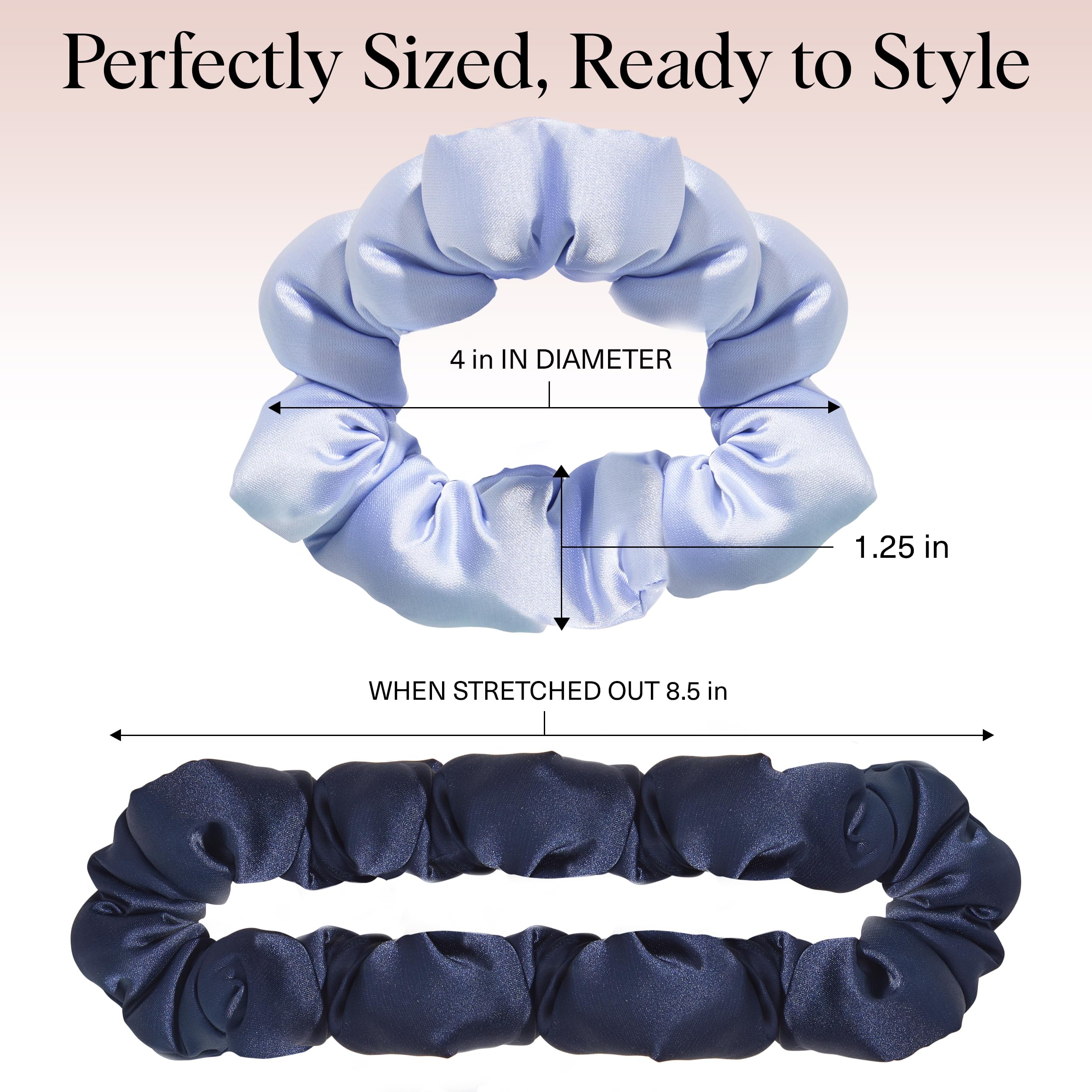 Kitsch scrunchies large size shown securing a high ponytail with ease.