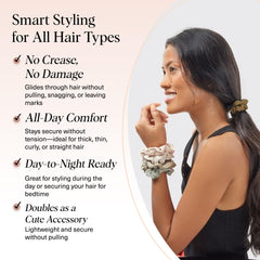 Kitsch scrunchies no-crease removal demonstrates crease-free styling