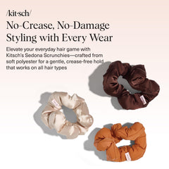 Kitsch Sedona scrunchies fabric closeup, ultra-soft texture reduces snag and creasing