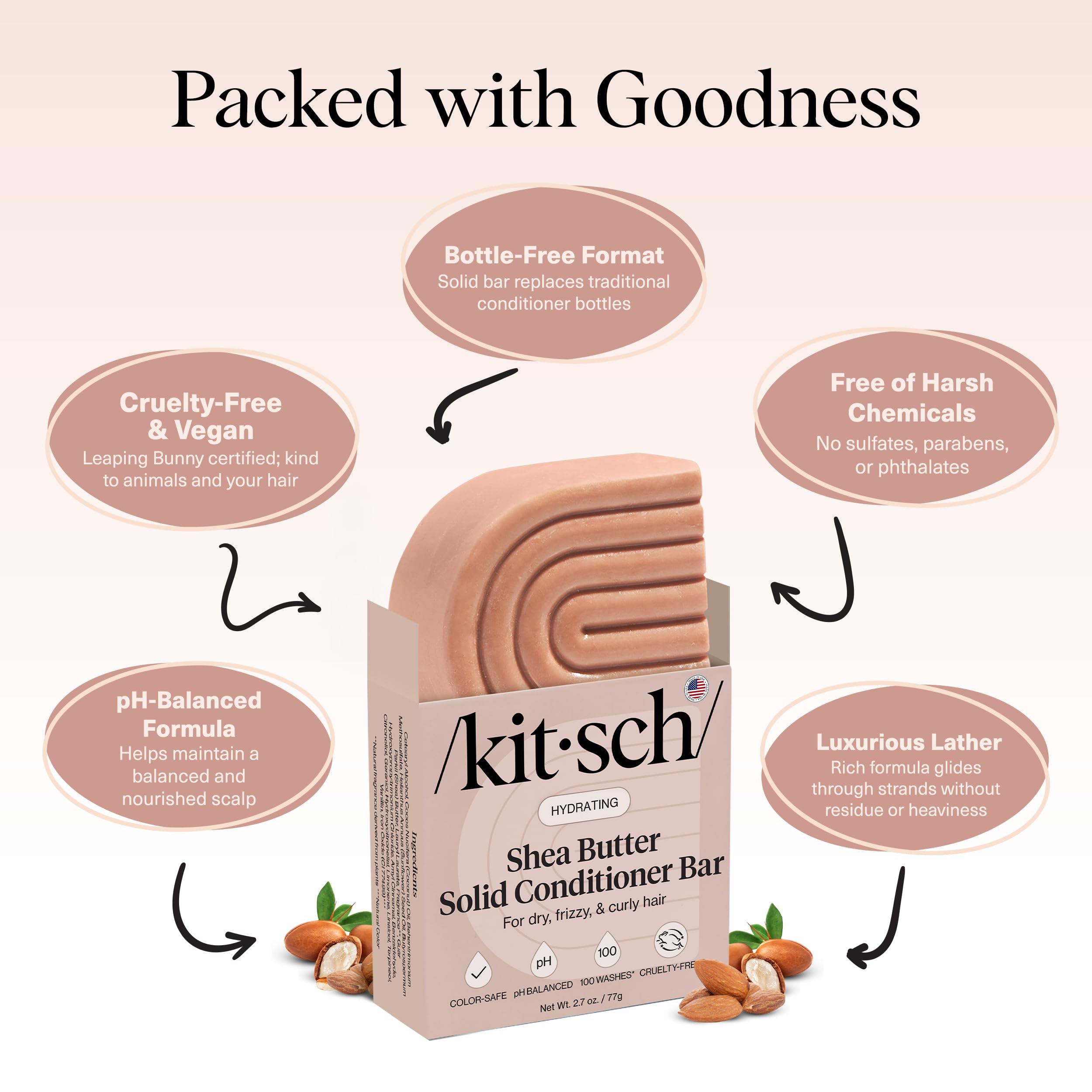 Kitsch Shea Butter Conditioner Bar on curls delivers defined, moisturized coils.
