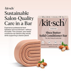 Kitsch conditioner bar on hair delivers soft, hydrated, frizz-free results.