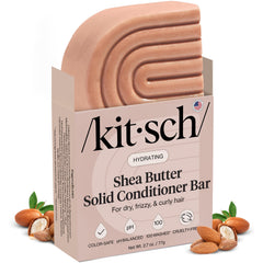 Kitsch Shea Butter Conditioner Bar packaging highlights zero-waste, eco-friendly hair care.