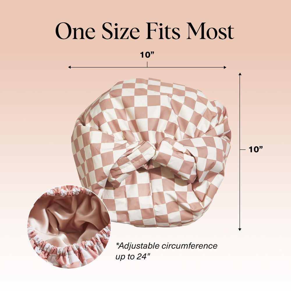 Kitsch Terra checker close-up shows premium fabric and waterproof shell