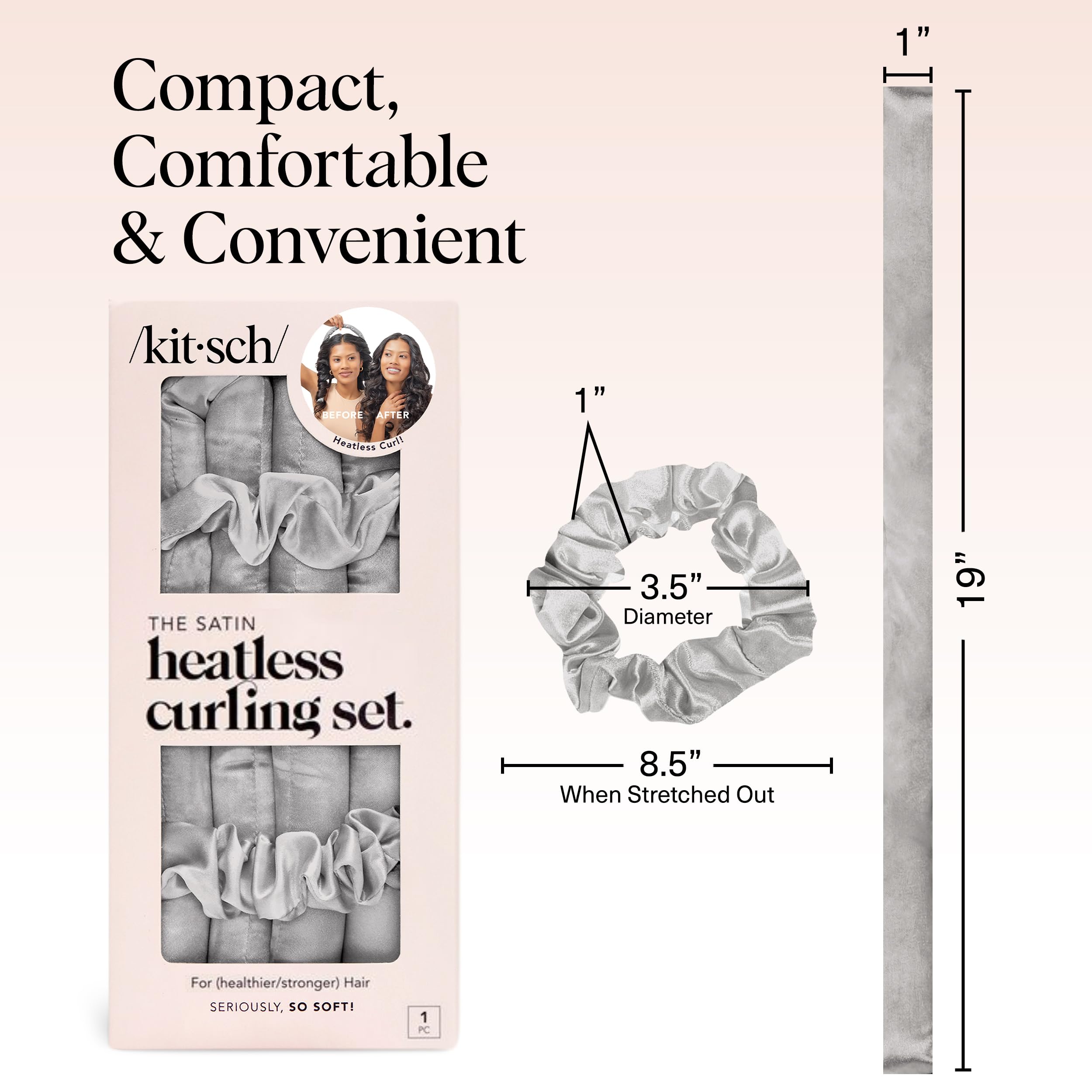 Kitsch sleep-in curler comfortable satin design for all-night wear