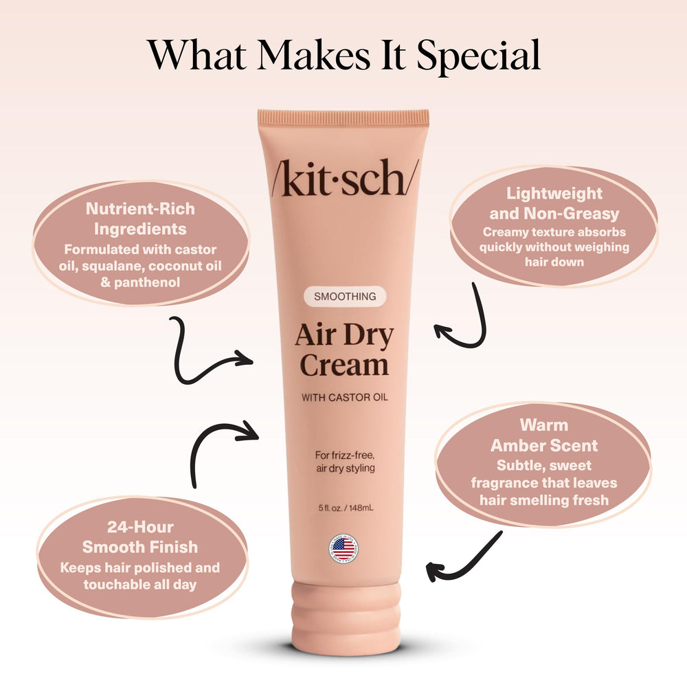 Kitsch frizz-control shot shows up to 24 hours of smoother, more manageable hair.