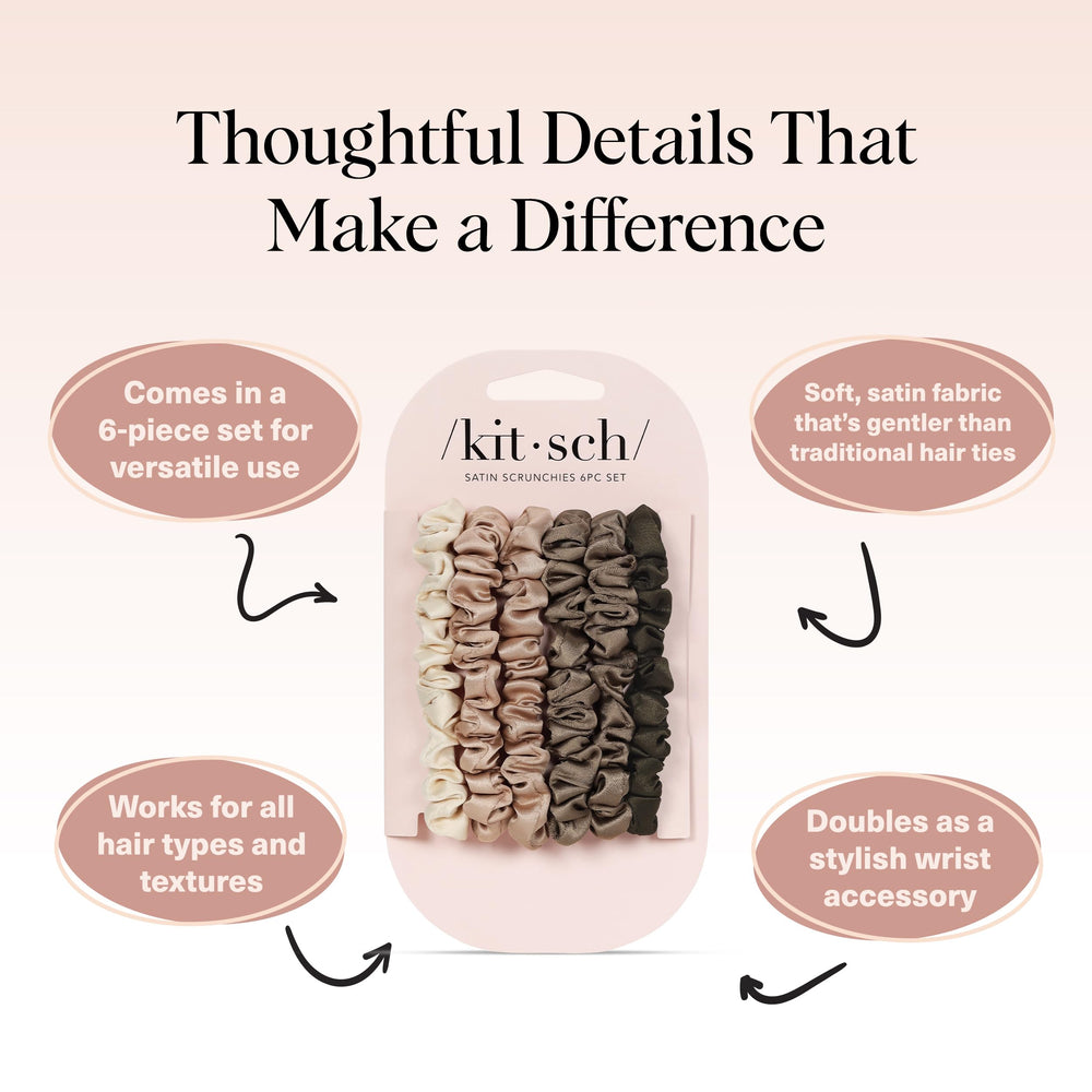 Kitsch ultra-petite satin scrunchie used overnight helps reduce creases for smoother mornings.