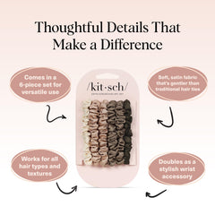 Kitsch ultra-petite satin scrunchie used overnight helps reduce creases for smoother mornings.