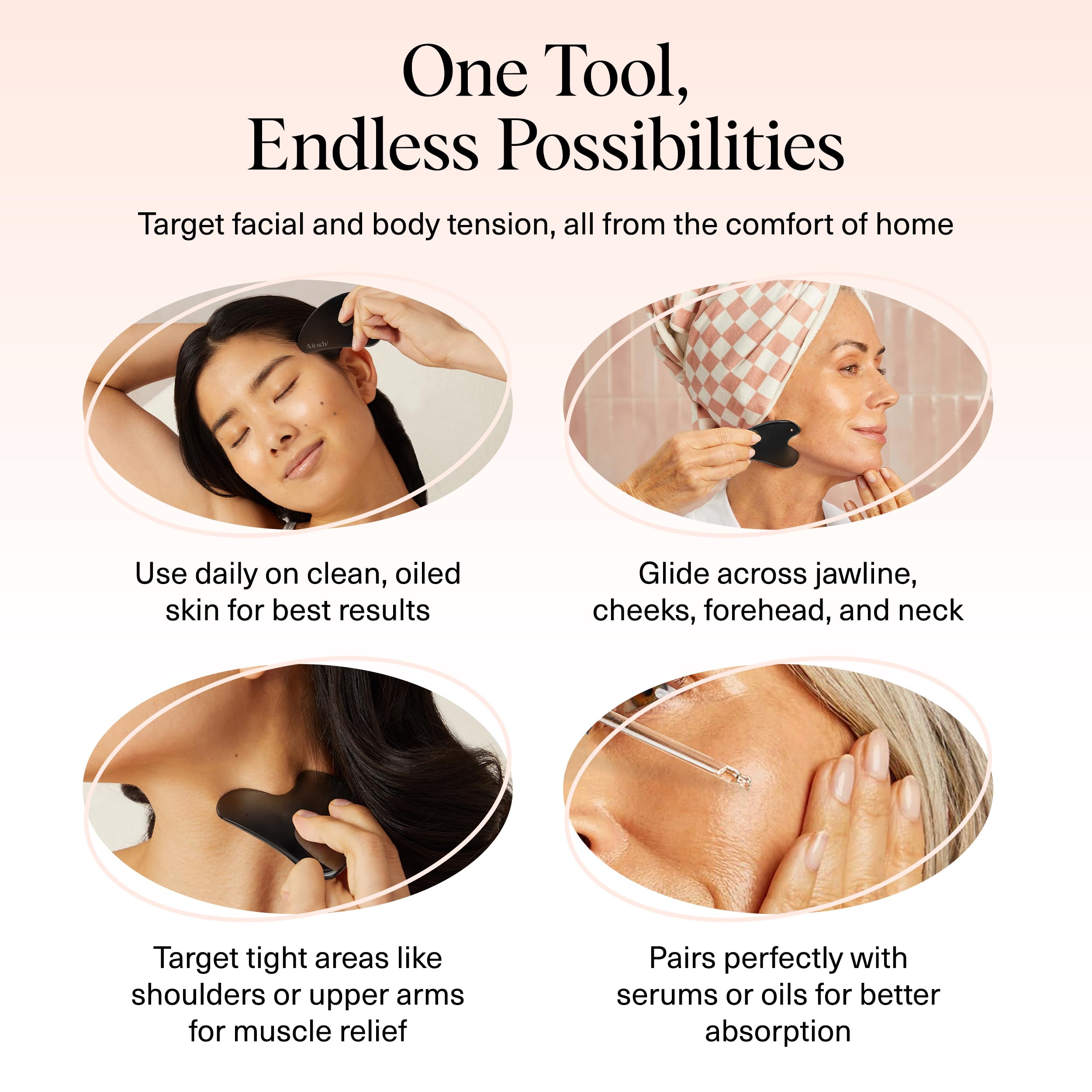 Kitsch stainless steel gua sha demonstrates durability and rust resistance for long-term use.