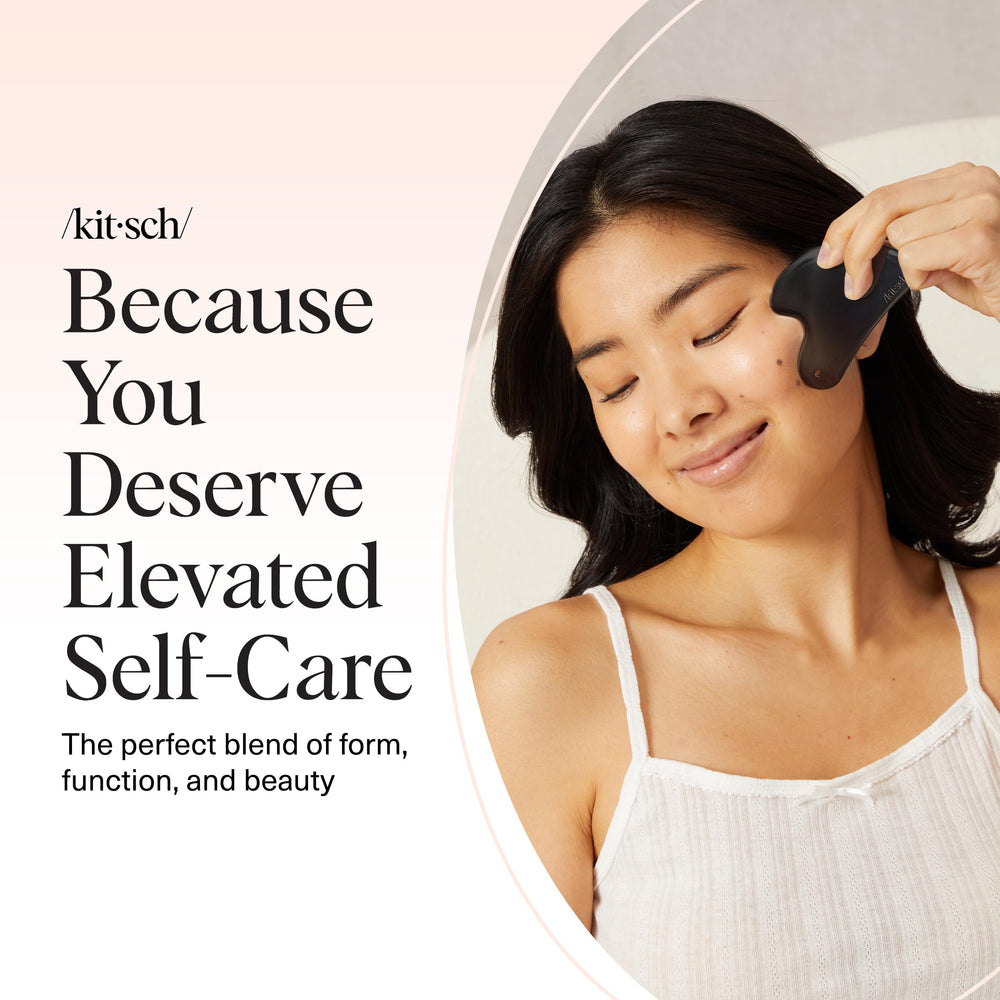 Kitsch stainless gua sha shown with gift-ready packaging for thoughtful self-care gifts.