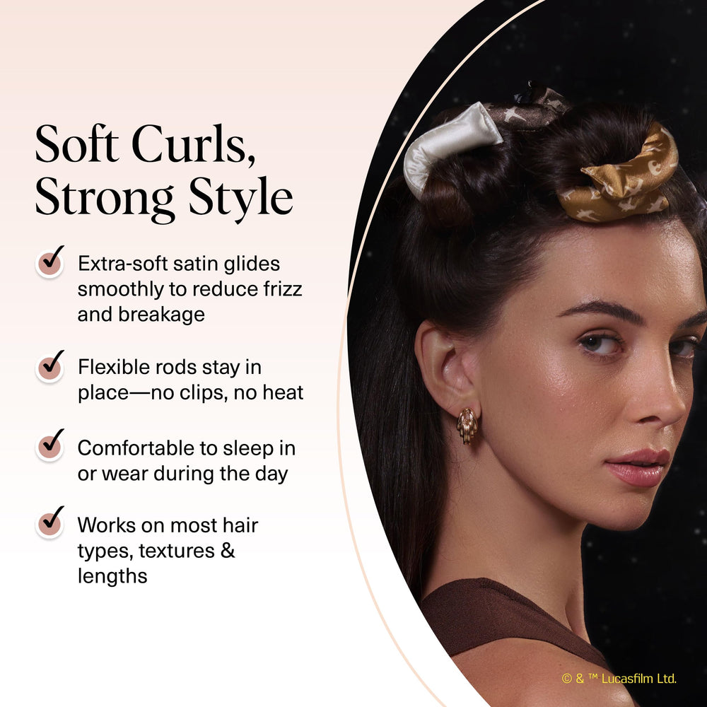 Kitsch satin rods provide overnight comfort for all hair textures.