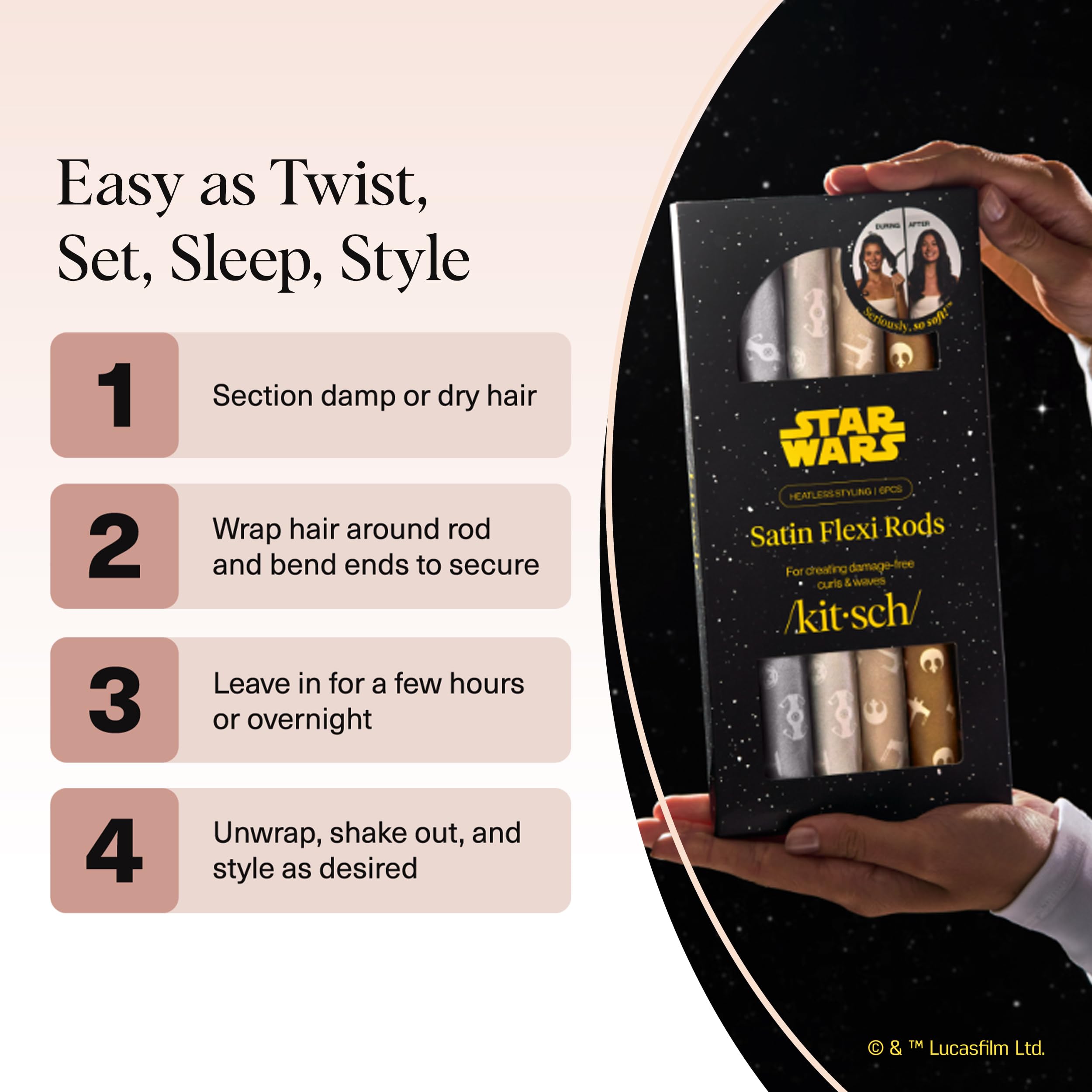 Kitsch Star Wars bundle emphasizes secure scrunchies for stable wear.