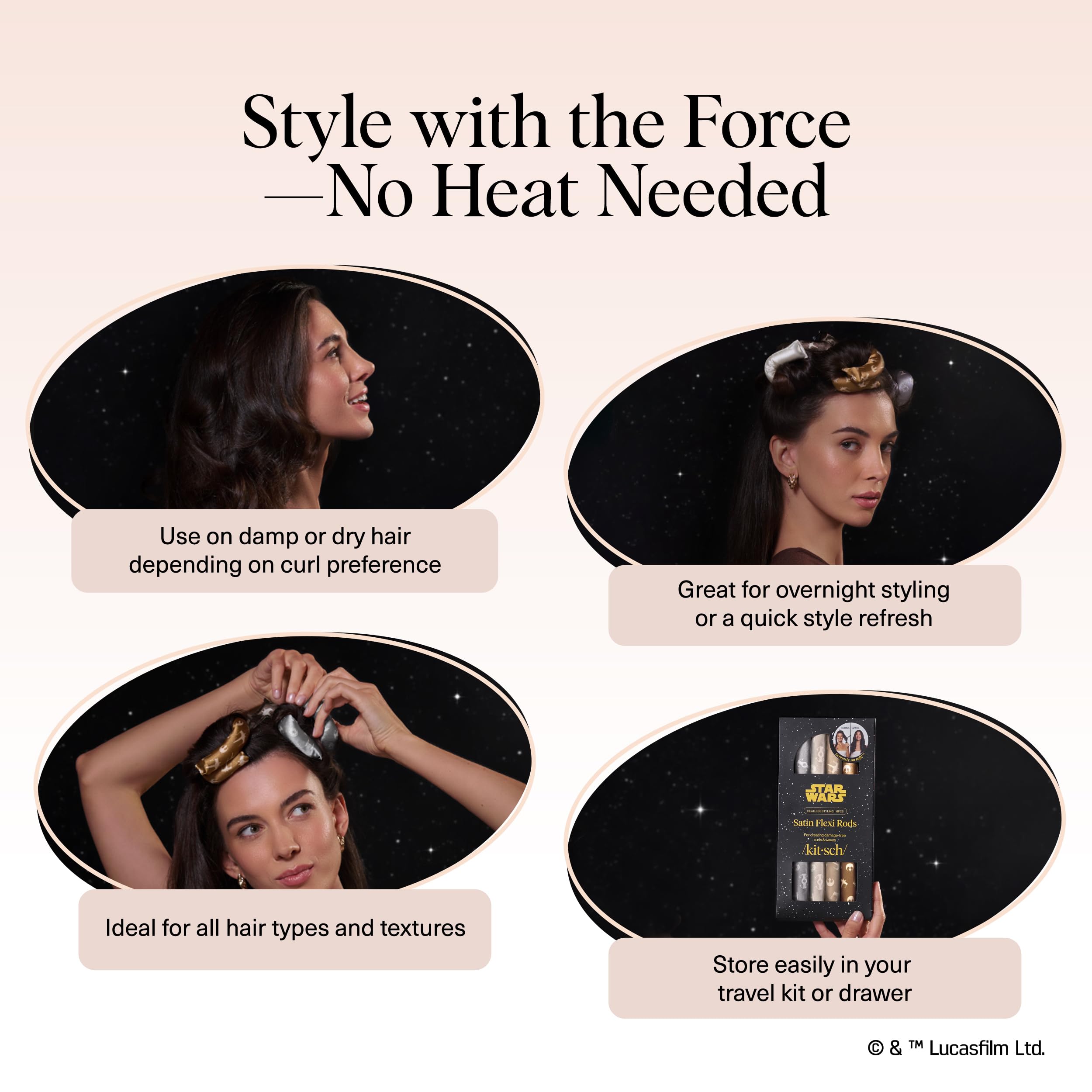 Kitsch Star Wars bundle includes scrunchies to secure hair.