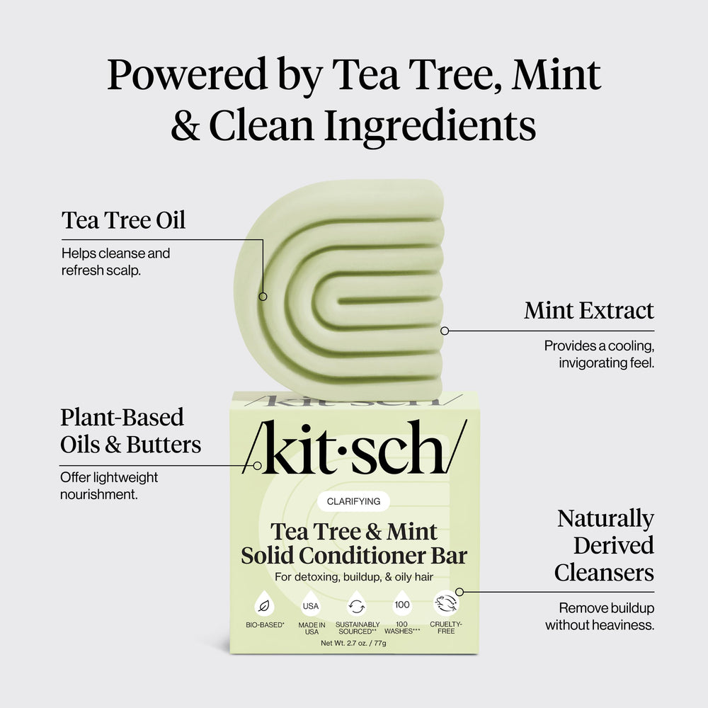 Kitsch conditioner bar texture close-up showing smooth, lightweight hydration without weighing hair down