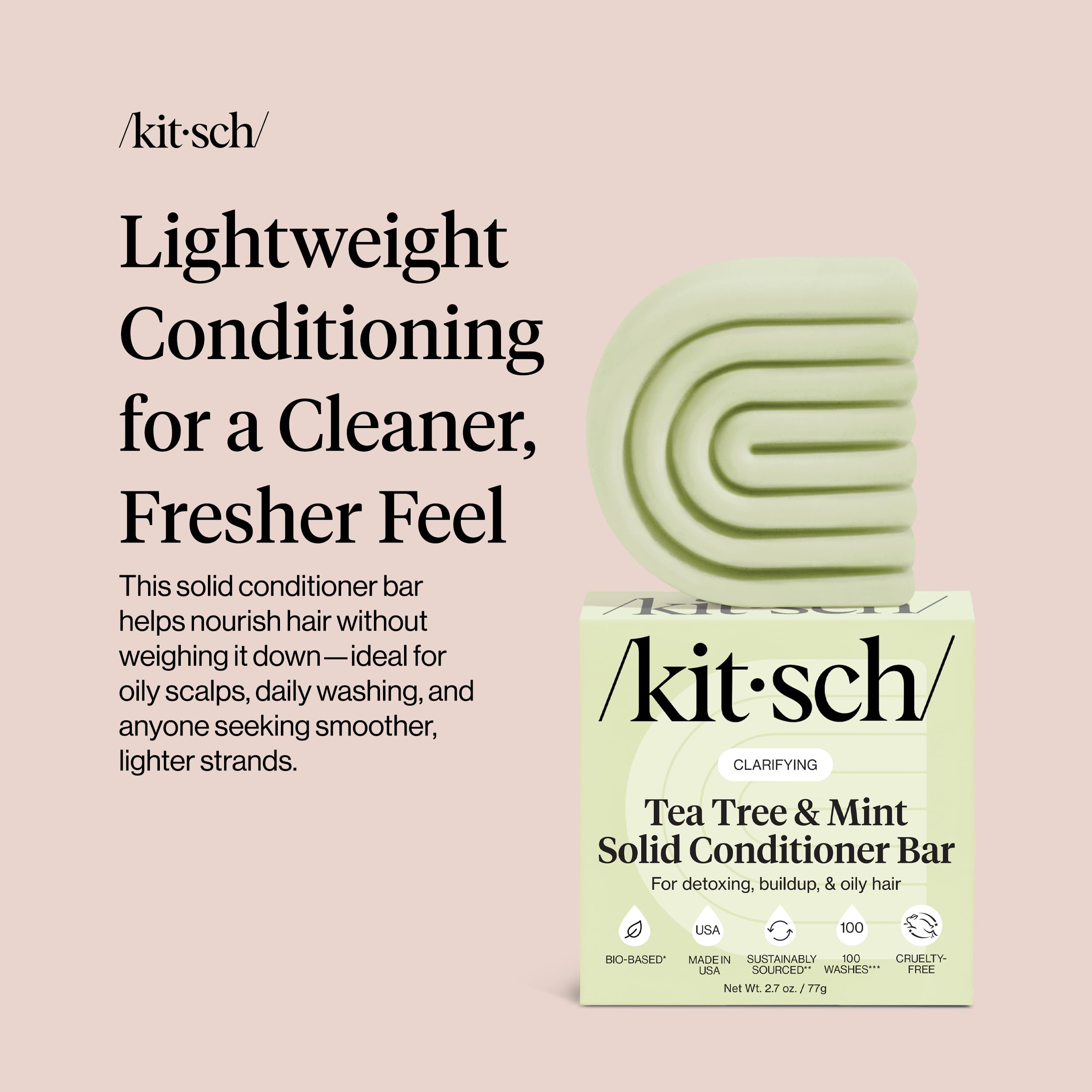 Kitsch travel-friendly conditioner bar in small case for gym or trips